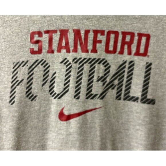 Stanford Cardinal Nike Athletic Cut Tee Short Sleeve Shirt Men's Gray Football - Picture 2 of 5